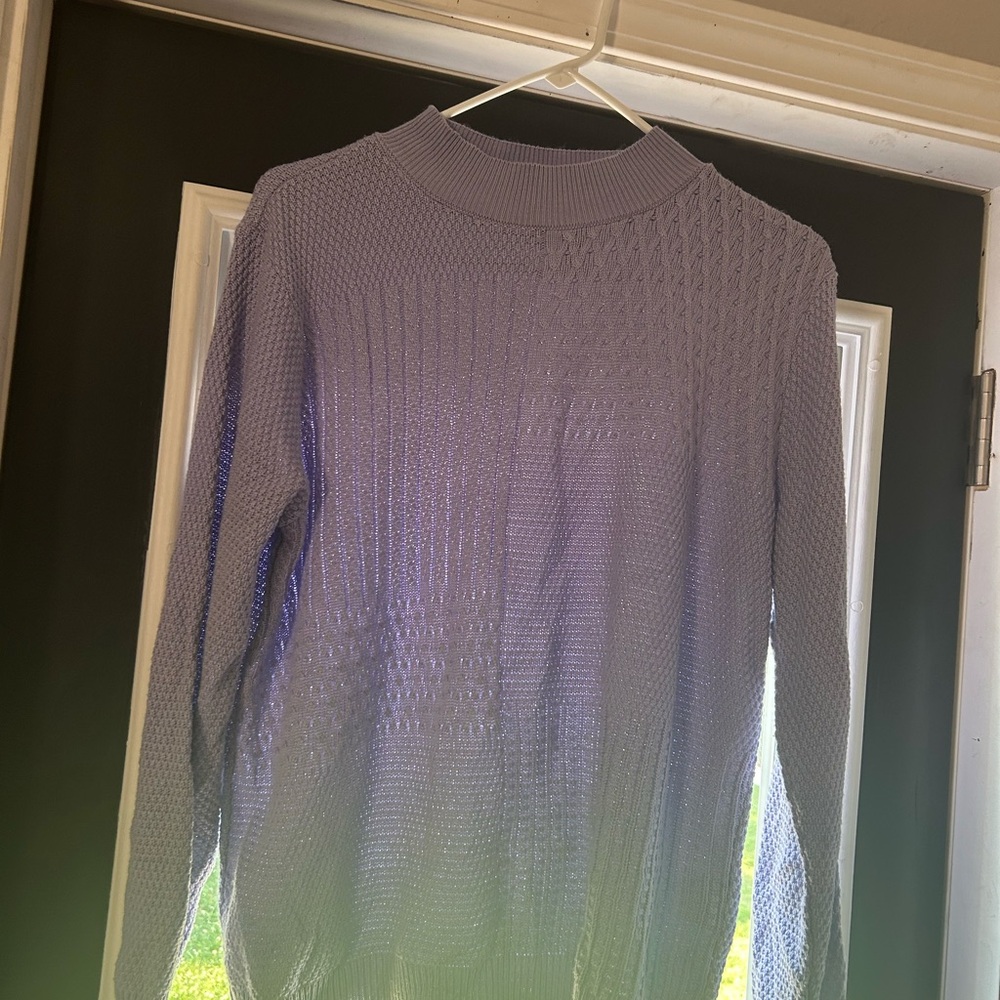 Alfred Dunner Purple Cowl Neck Sweater
